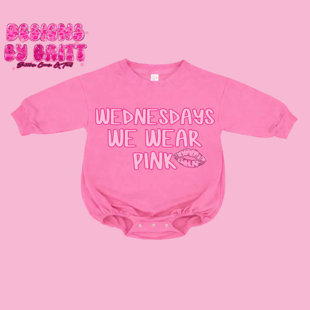 Wednesday’s We Wear Pink Polyester Long Sleeve Bubble 🩷