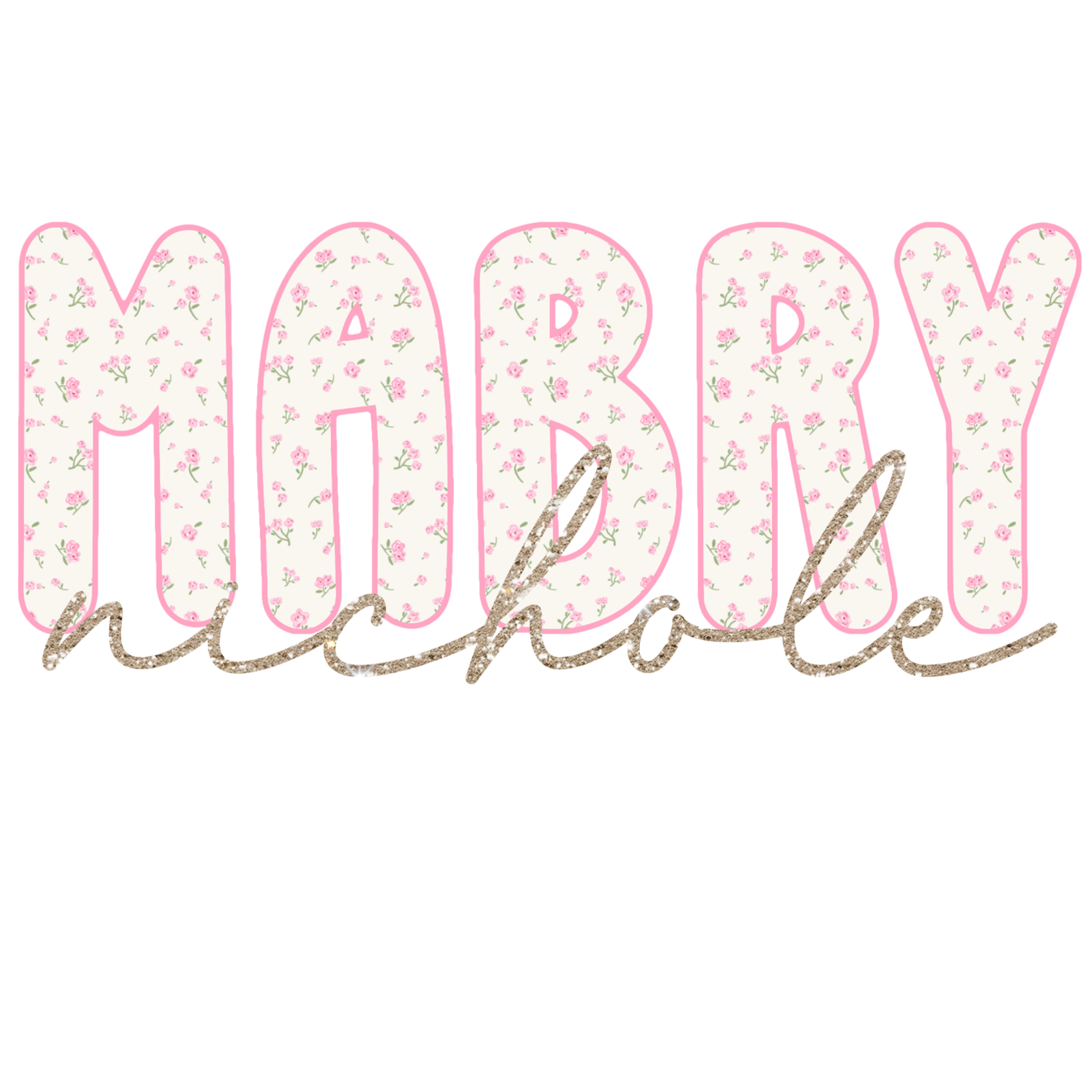 Preppy and Pink Custom Name Short Sleeve Bubble