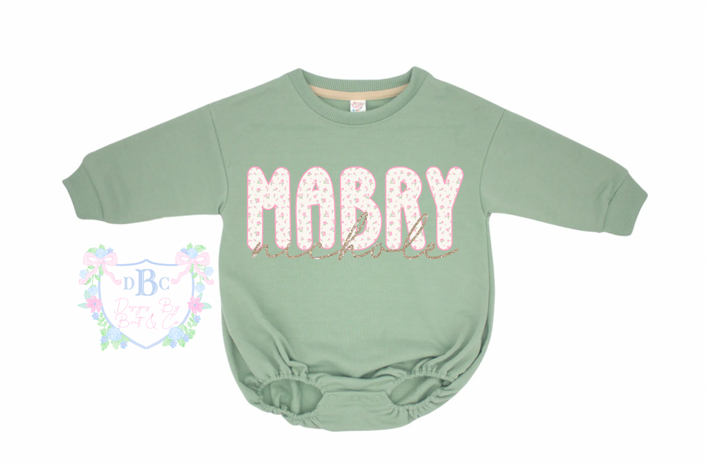 Preppy and Pink Custom Name Sweater Bubble