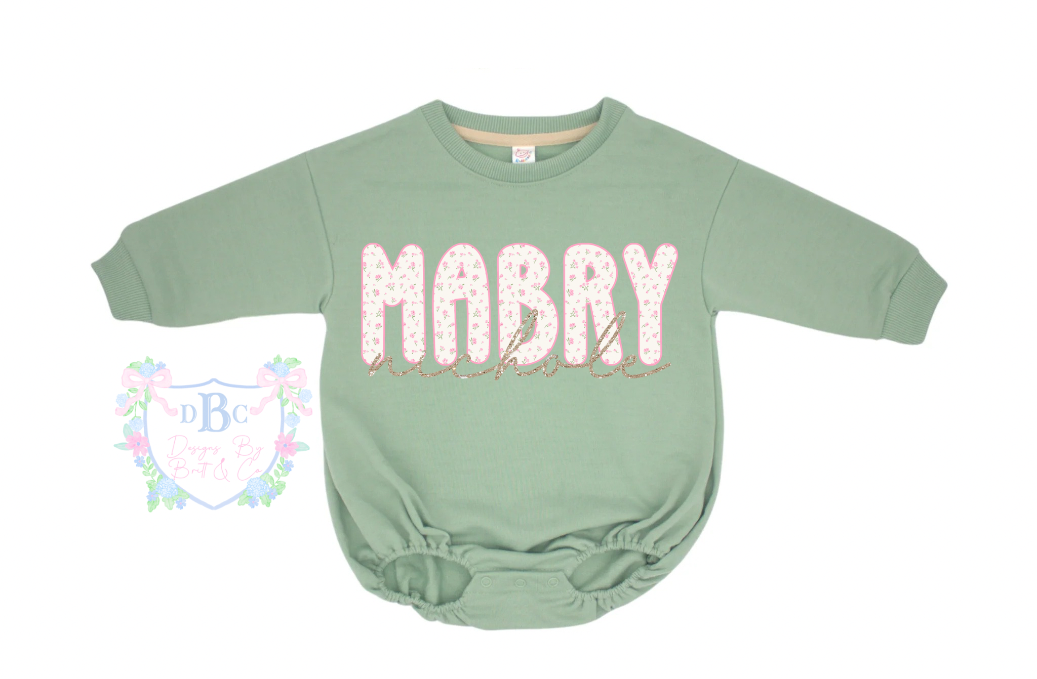 Preppy and Pink Custom Name Sweater Bubble