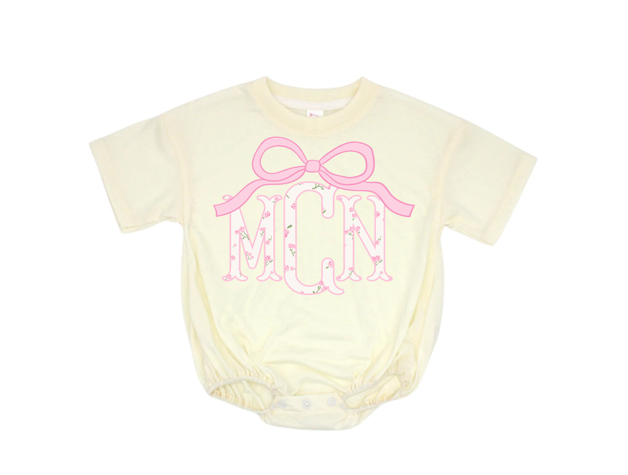 Preppy and Pink Mono Short Sleeve Bubble