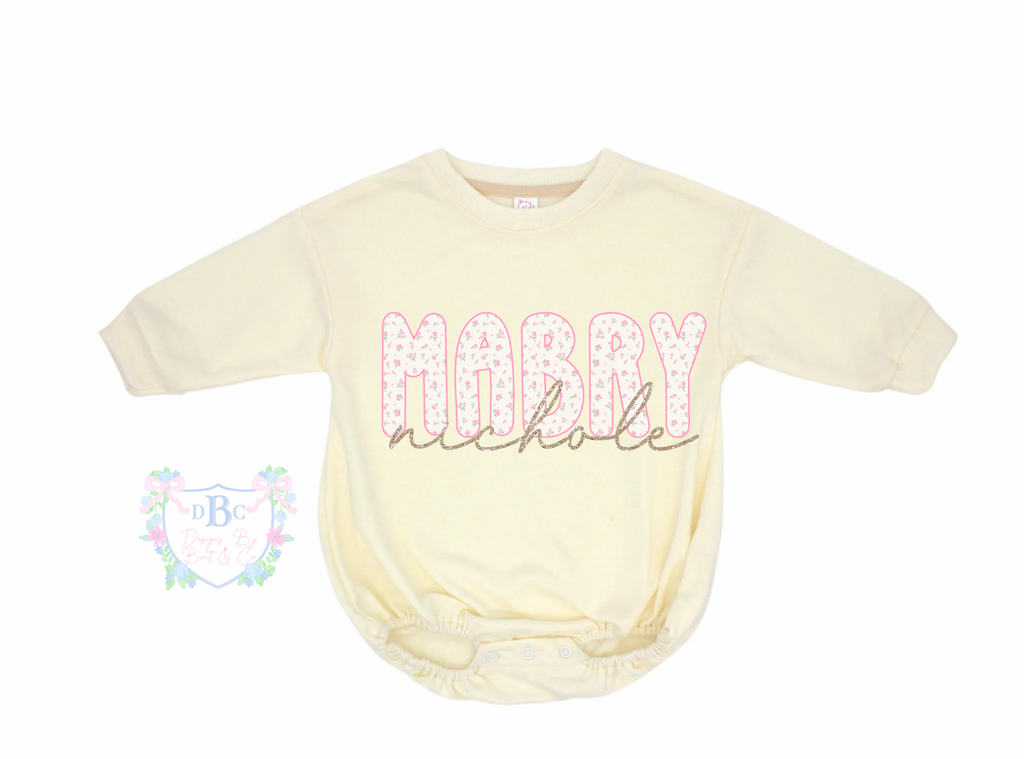 Preppy and Pink Custom Name Polyester Bubble