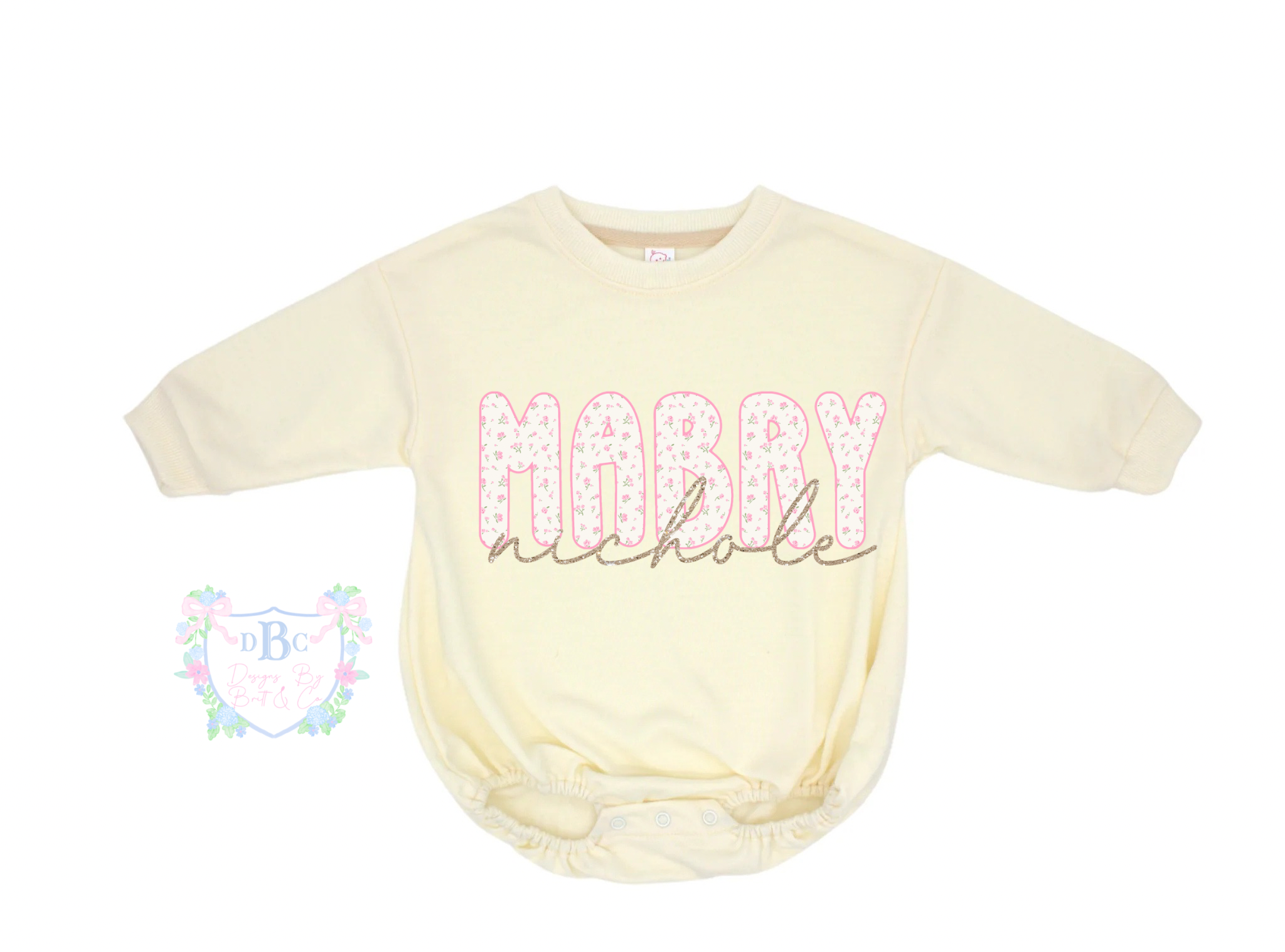 Preppy and Pink Custom Name Polyester Bubble