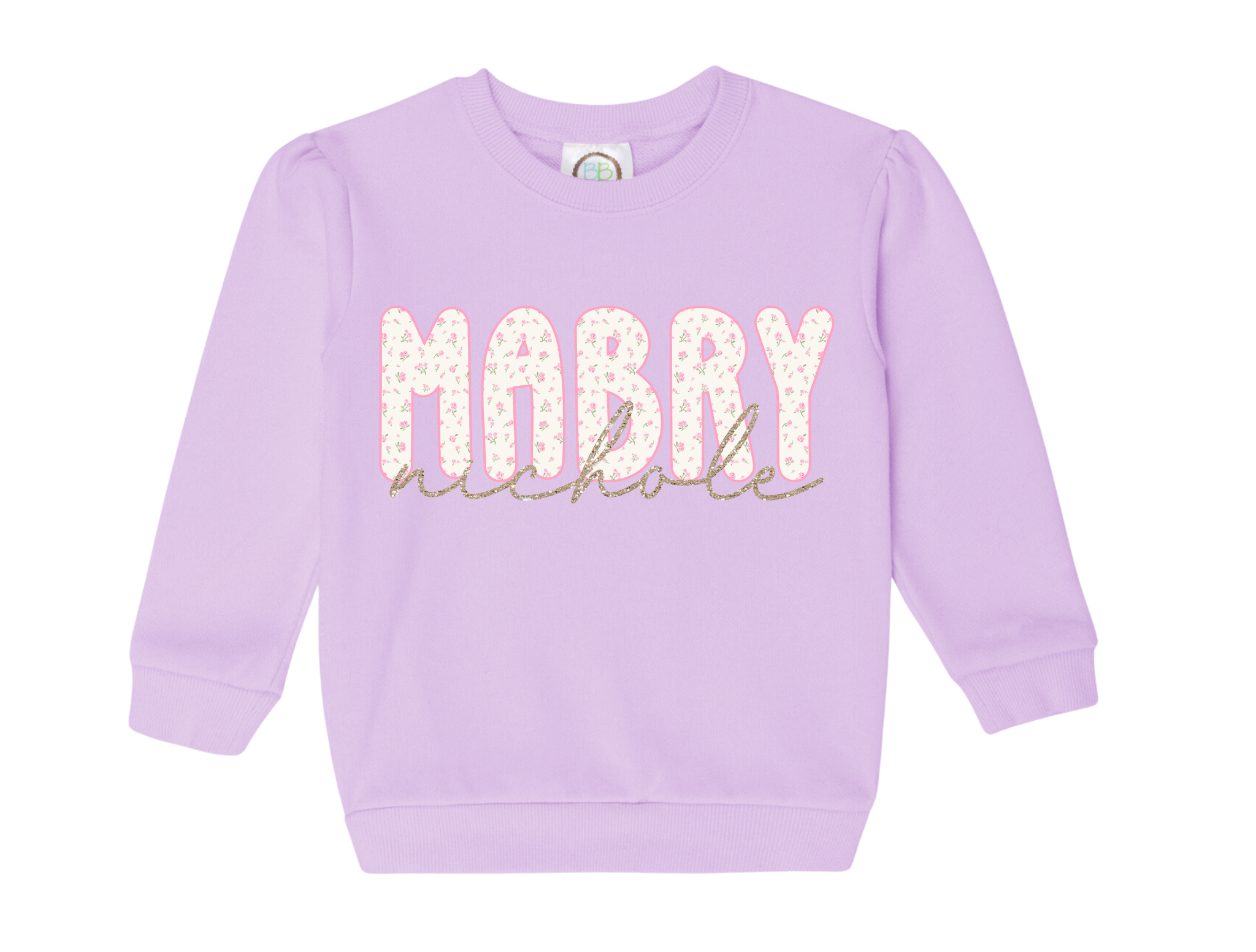 Preppy and Pink Custom Name Crew Neck